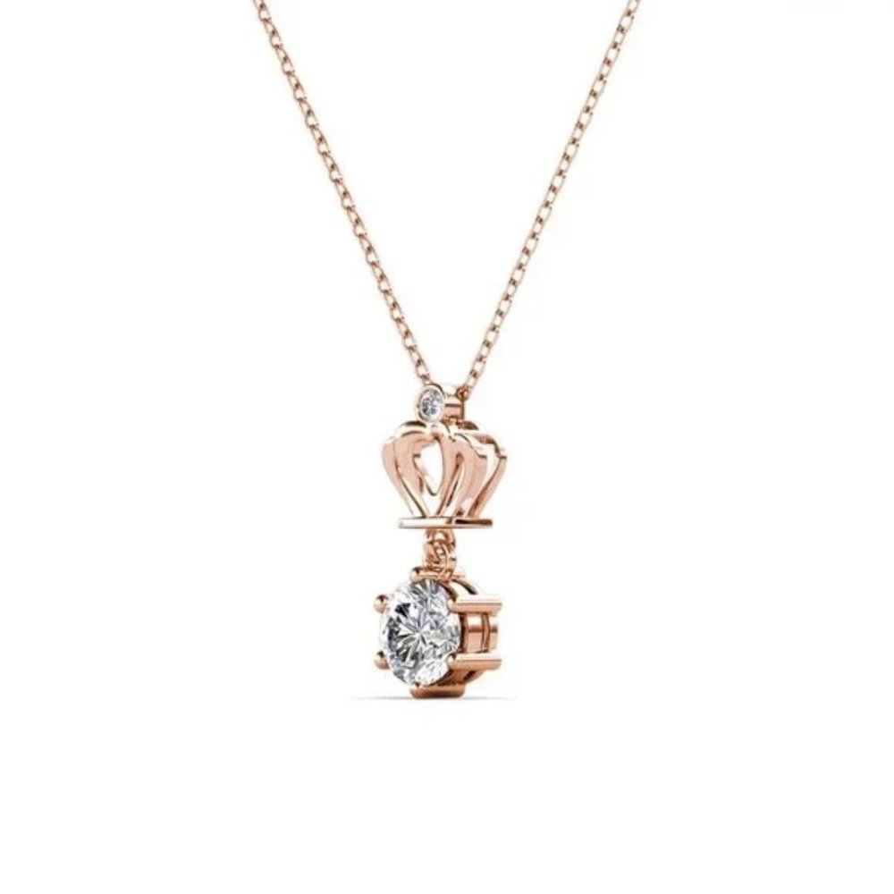 Certified 1ct. t.w. Diamond Moissanite Crown Necklace NEW - Picture 4 of 7